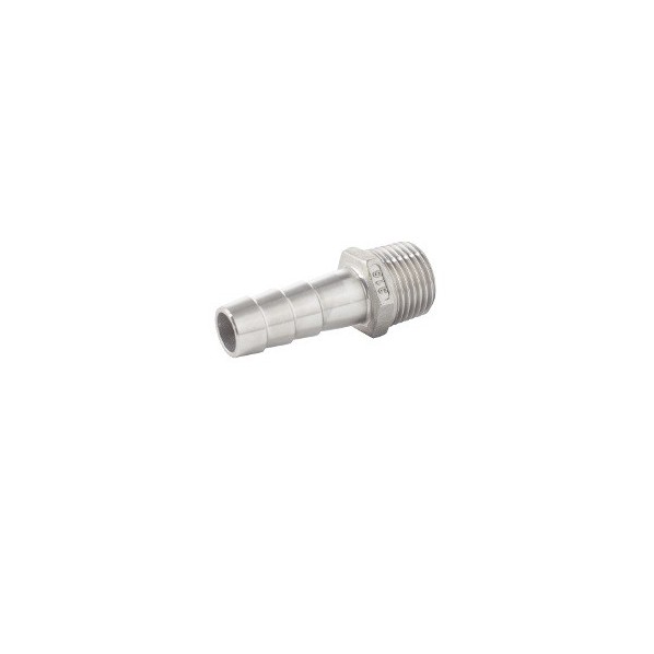 Skręcana końcówka węża gw. zew. D-9mm 1/4", stal kwasoodporna A4/316