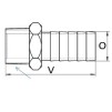 Skręcana końcówka węża gw. zew. D-9mm 1/4", stal kwasoodporna A4/316