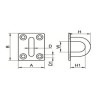 Uchwyt oczkowy 40x35 mm – stal nierdzewna A2/304 | Model 8225 B