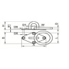 Ucho pokładowe 64x40 mm – stal nierdzewna A2/304 | Model 8265