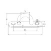 Uchwyt oczkowy 45x15 mm – stal nierdzewna A2/304 | Model 8266