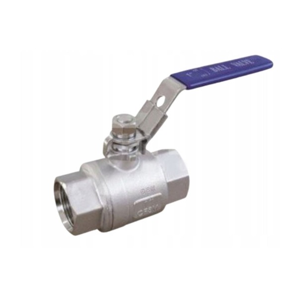 Zawór kulowy nierdzewny 1 1/2" A4/316 – Kwasoodporny, Gwintowany, 2-częściowy