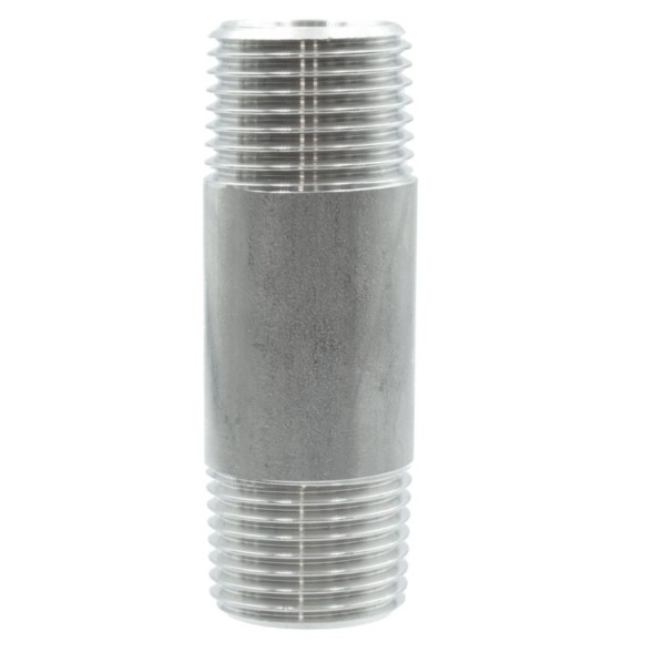 Nypel 3" L-120mm A4/316 – Długi, nierdzewny, Gwint Dwustronny