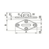 Uchwyt oczkowy 100x60 mm – stal nierdzewna A2/304 | Model 8223